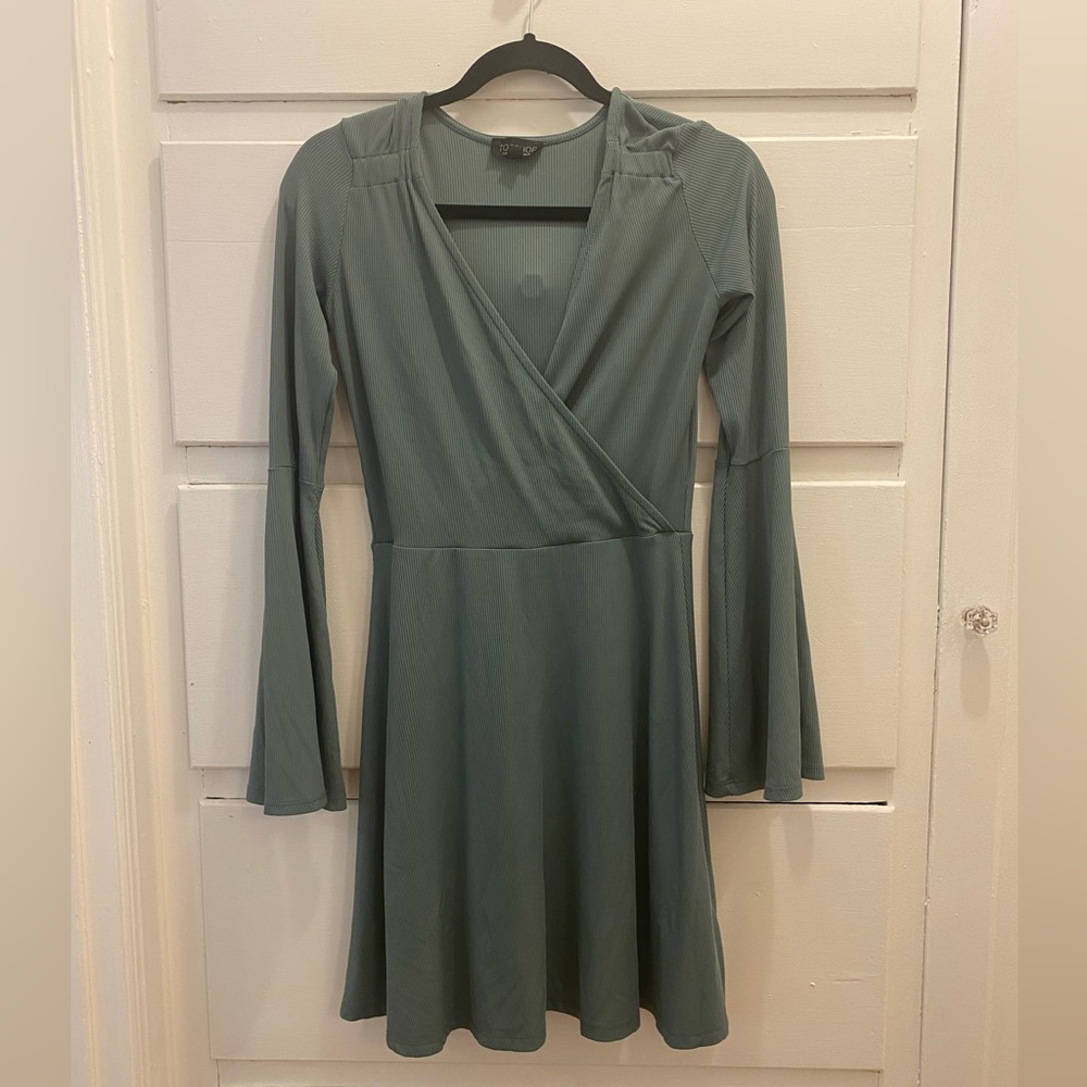 Top shop long sleeve flare dress
